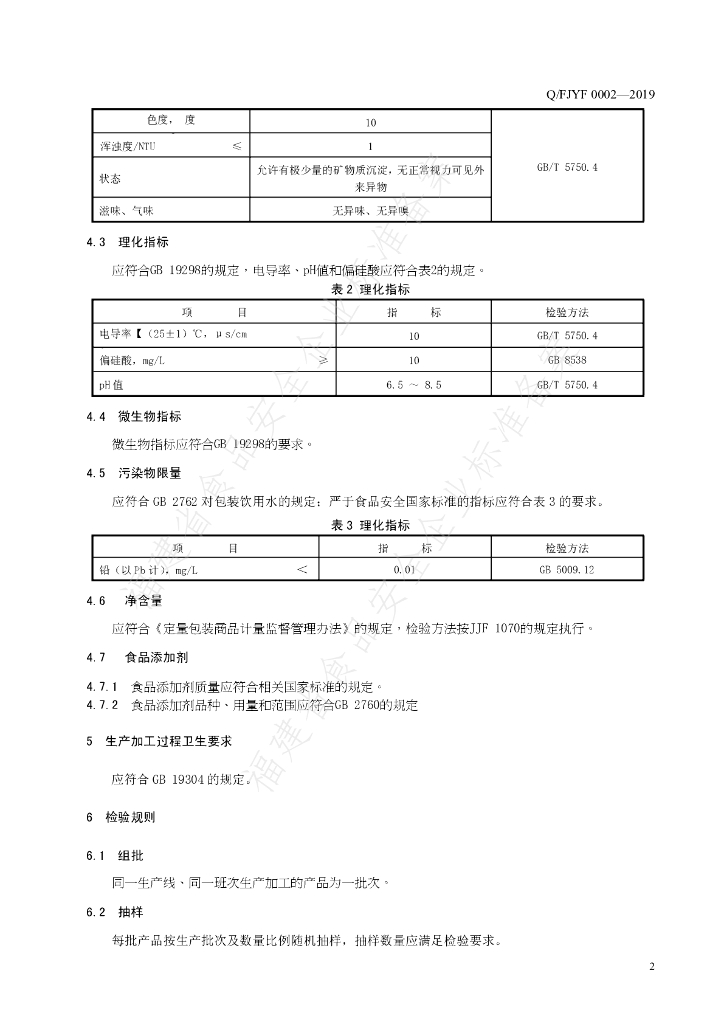 Q/FJYF 0002-2019 标准预览