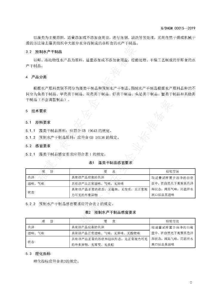 Q/DHGM 0001S-2019 标准预览