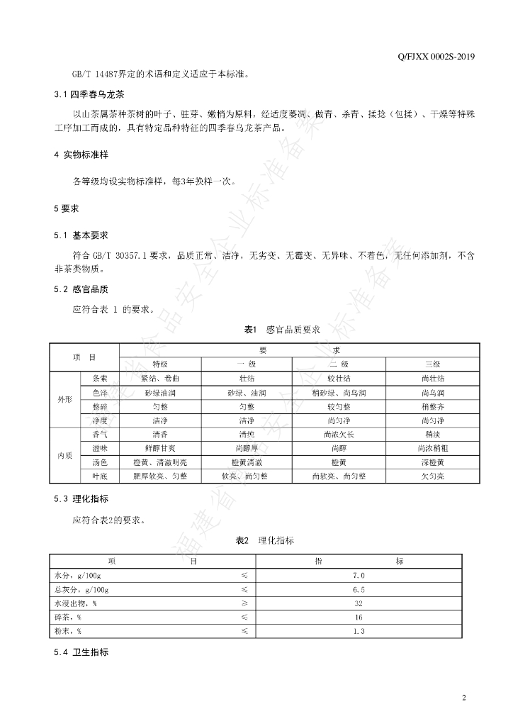 Q/FJXX 0002S-2019 标准预览