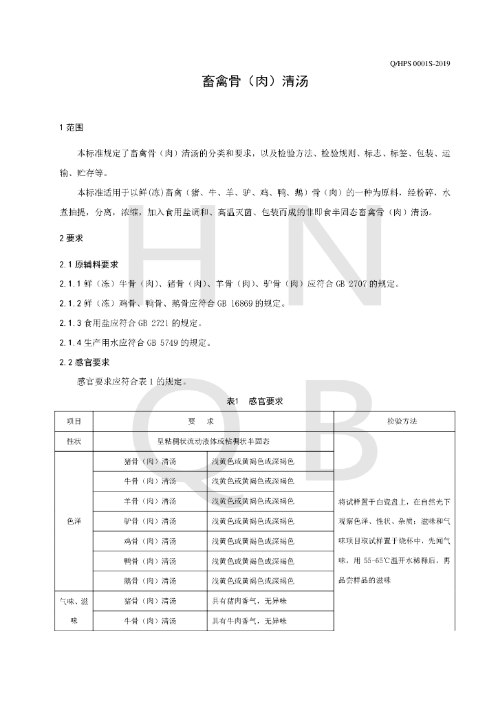 Q/HPS 0001S-2019 标准预览
