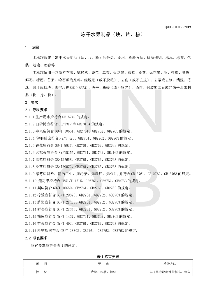 Q/HGF 0003S-2019 标准预览