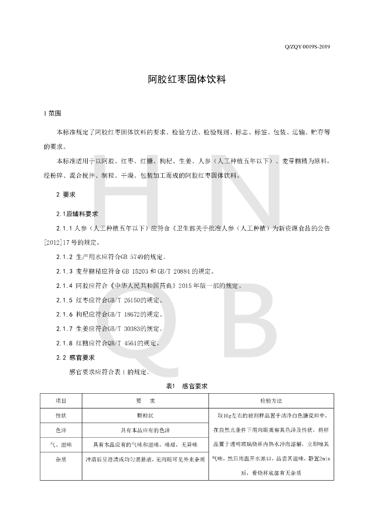 Q/ZQY 0019S-2019 标准预览