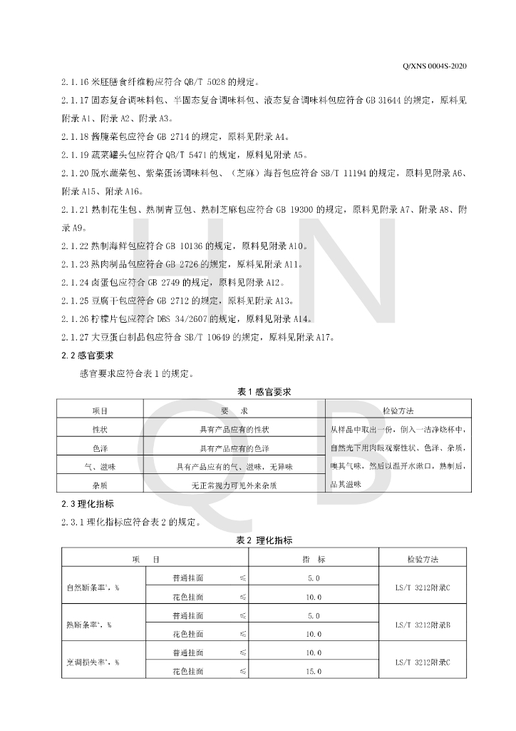 Q/XNS 0004S-2020 标准预览