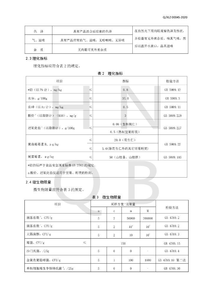 Q/XLZ 0004S-2020 标准预览