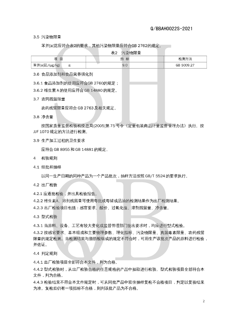 Q/BBAH 0022S-2021 标准预览