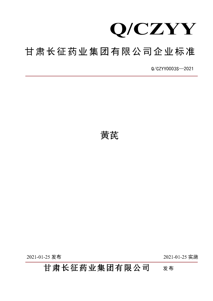 Q/CZYY 0003S-2021 标准预览