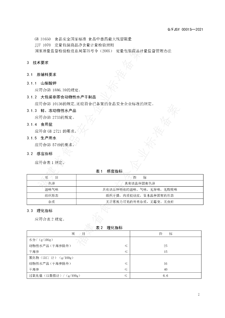 Q/FJSY 0001S-2021 标准预览