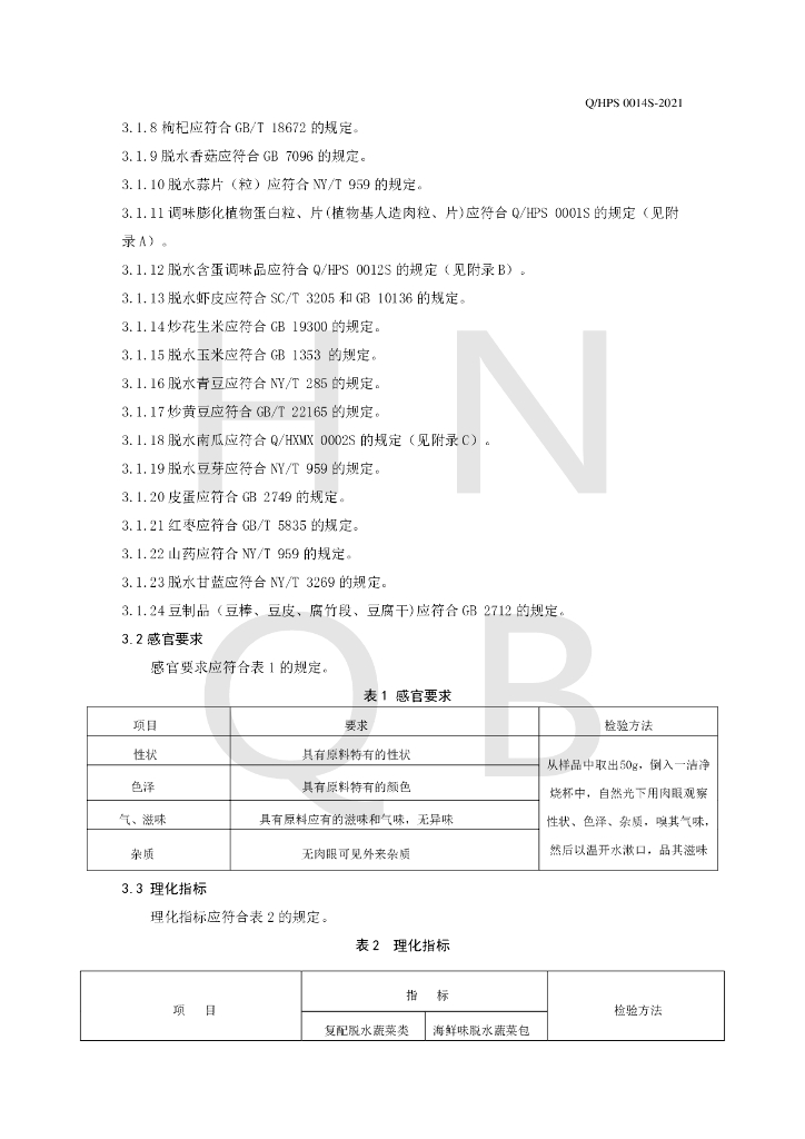 Q/HPS 0014S-2021 标准预览