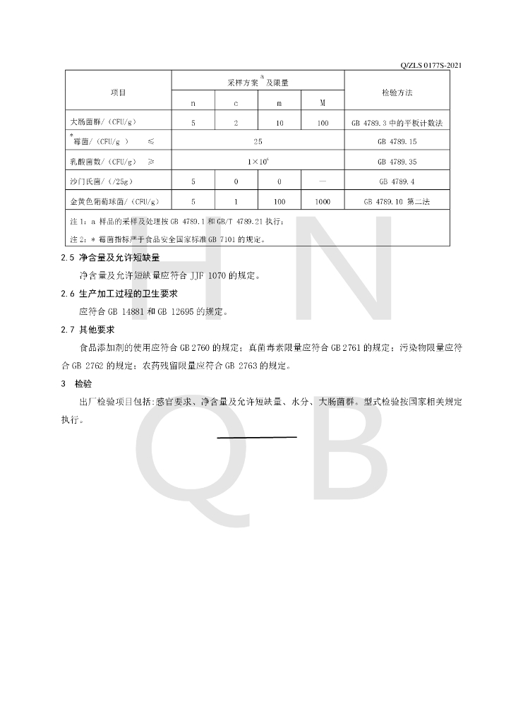 Q/ZLS 0177S-2021 标准预览