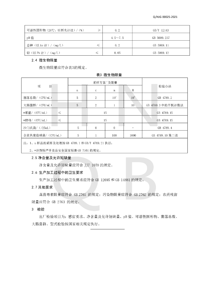 Q/HJG 0002S-2021 标准预览