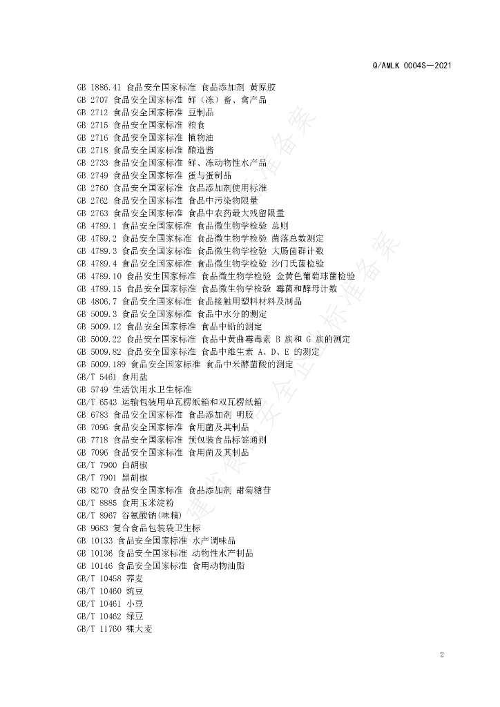 Q/AMLK 0004S-2021 标准预览