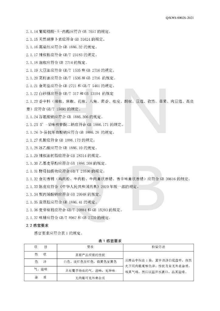 Q/KWS 0002S-2021 标准预览