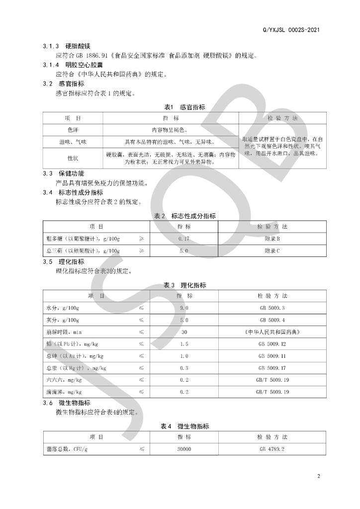 Q/YXJSL 0002S-2021 标准预览