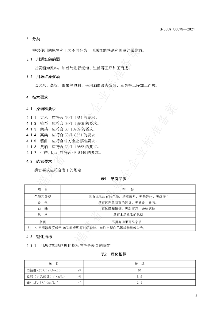 Q/JOCY 0001S-2021 标准预览
