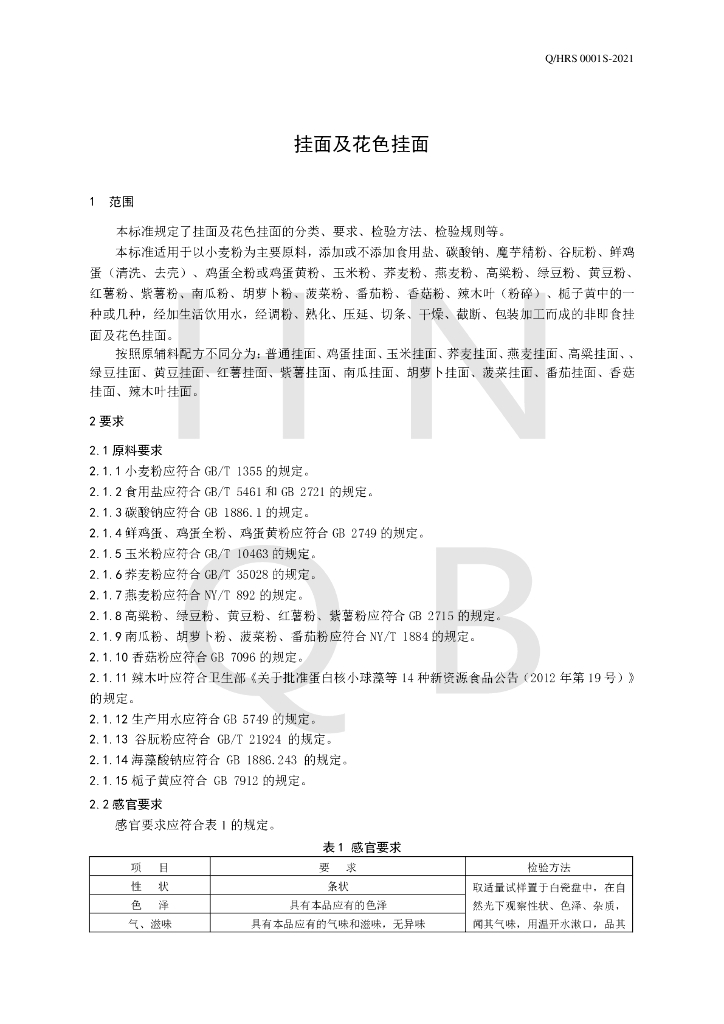 Q/HRS 0001S-2021 标准预览