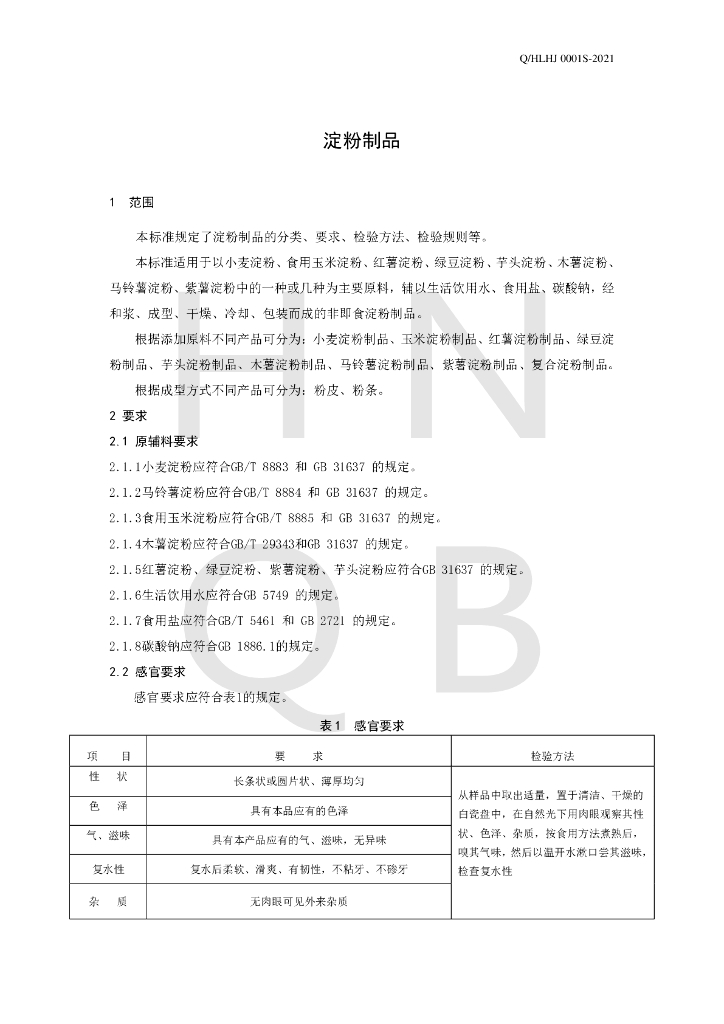 Q/HLHJ 0001S-2021 标准预览