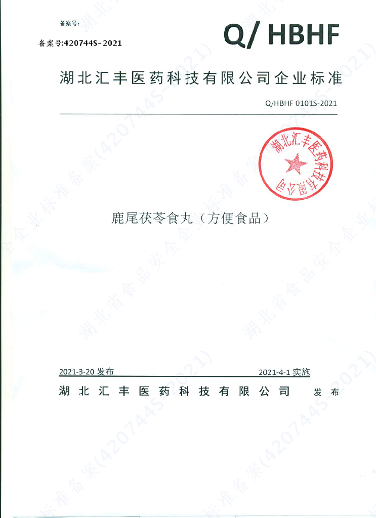 Q/HBHF 0101S-2021 标准预览