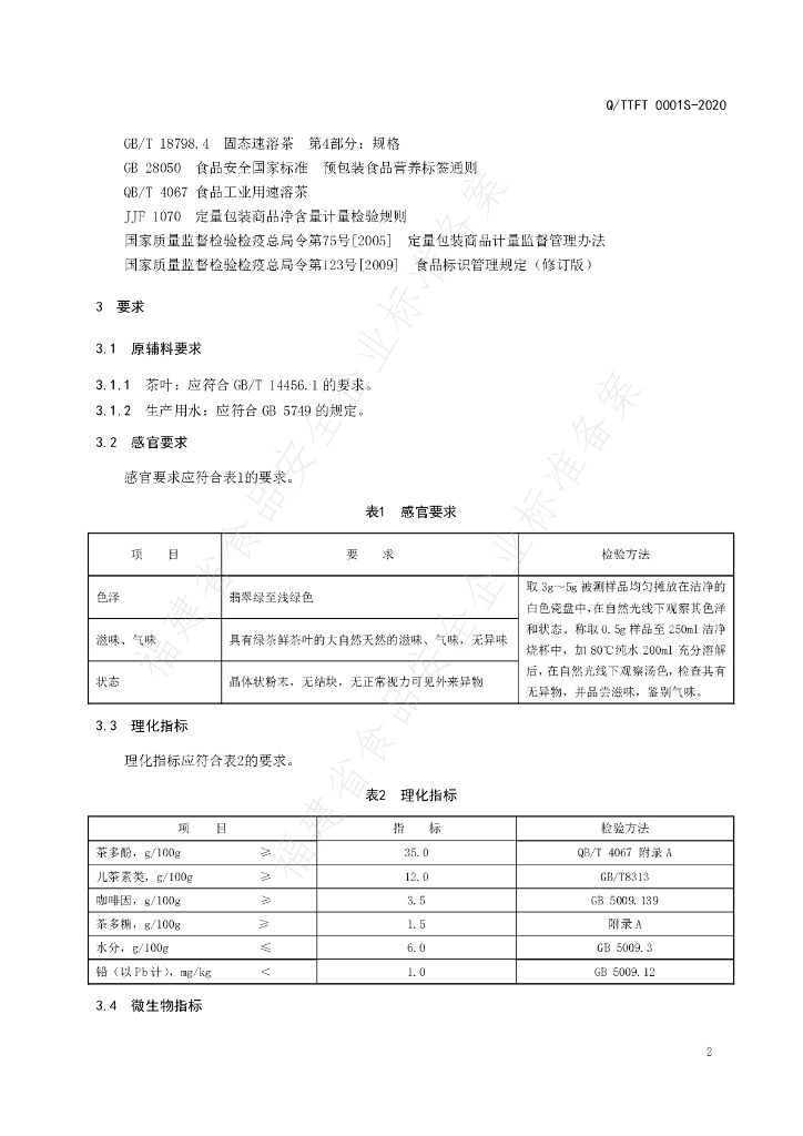 Q/TTFT 0001S-2020 标准预览