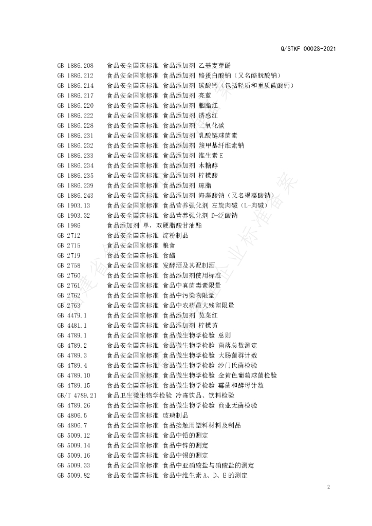 Q/STKF 0002S-2021 标准预览