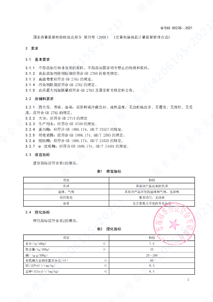 Q/EXG 0023S-2021 标准预览