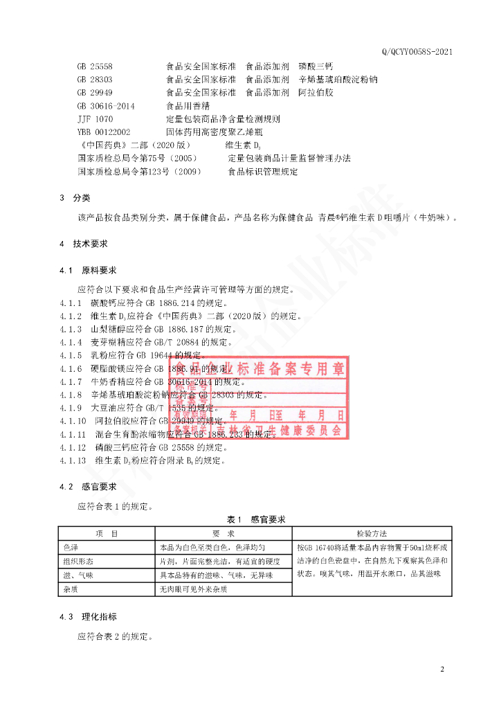 Q/QCYY 0058S-2021 标准预览