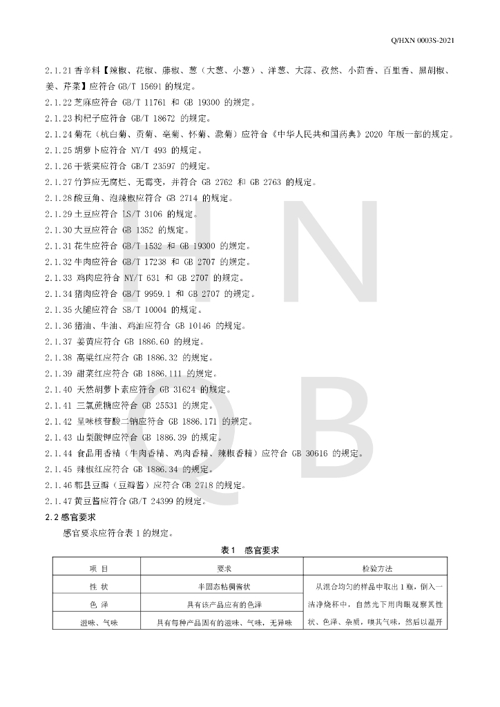 Q/HXN 0003S-2021 标准预览