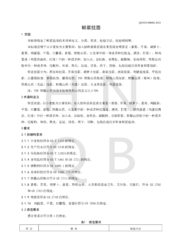 Q/HTX 0006S-2021 标准预览