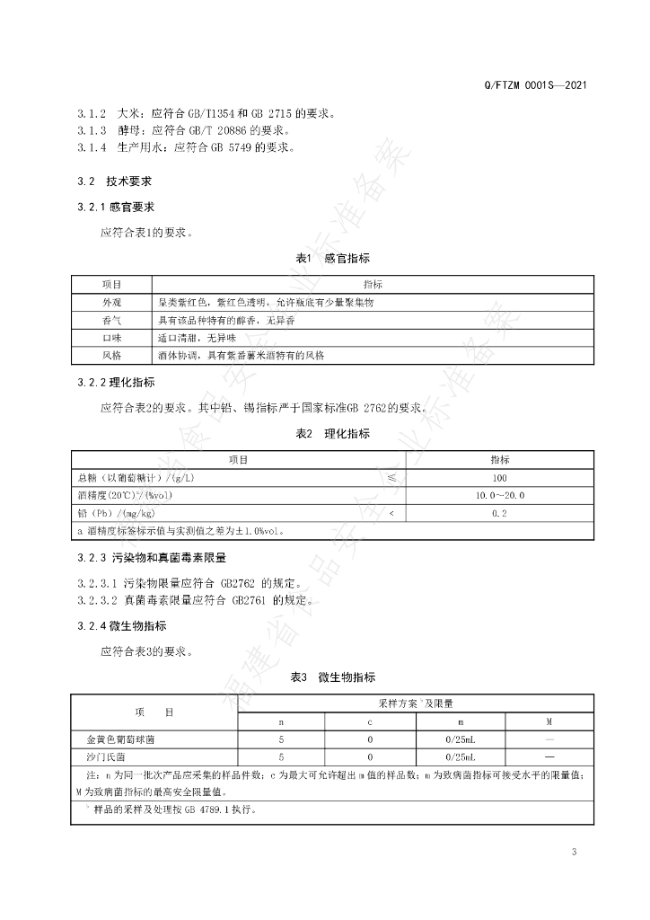 Q/FTZM 0001S-2021 标准预览