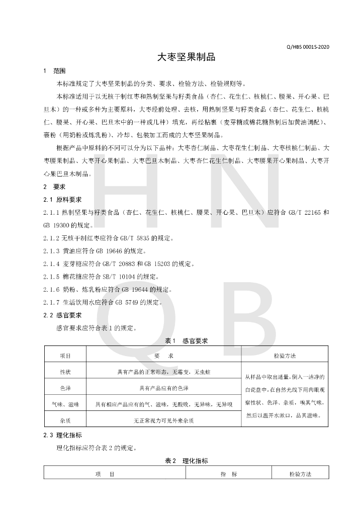 Q/HBS 0001S-2020 标准预览
