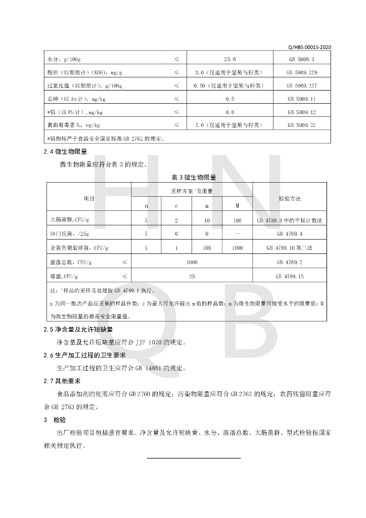 Q/HBS 0001S-2020 标准预览