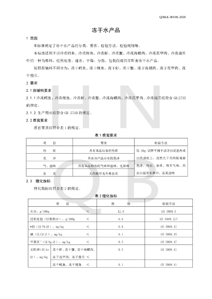 Q/BLK 0010S-2020 标准预览