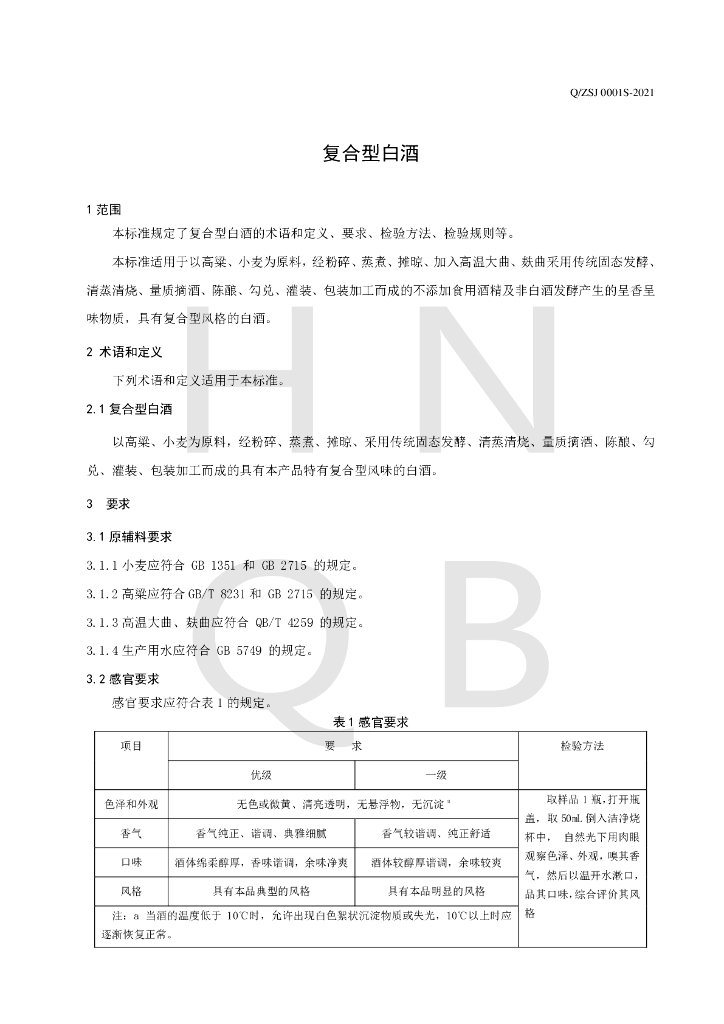 Q/ZSJ 0001S-2021 标准预览