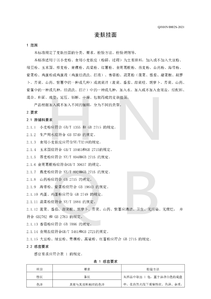 Q/HHN 0002S-2021 标准预览