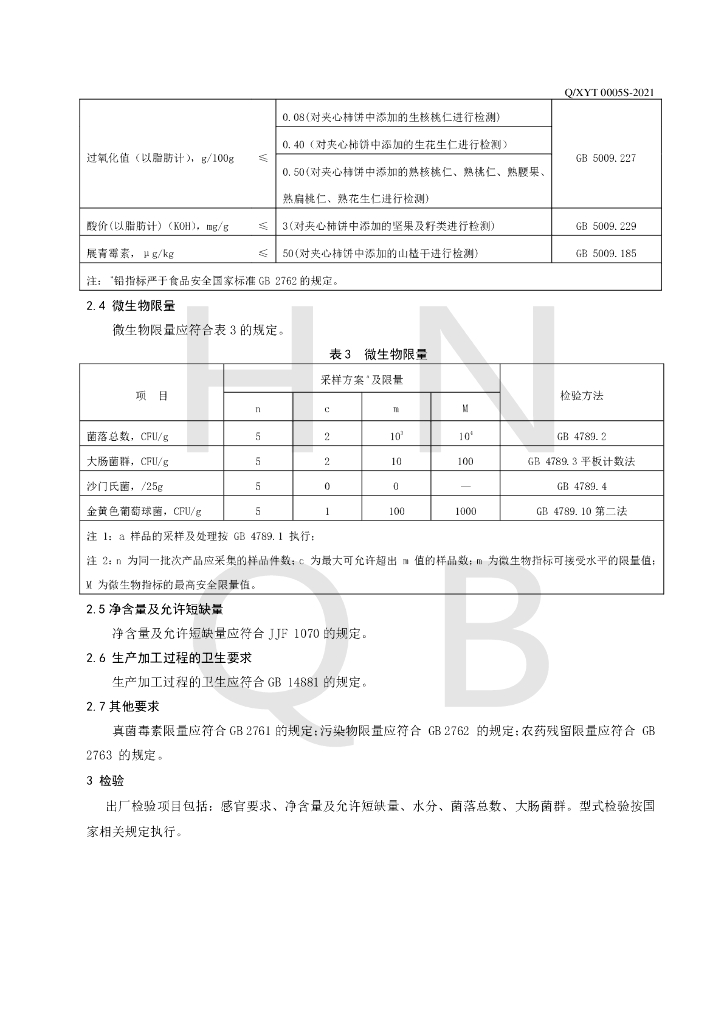 Q/XYT 0005S-2021 标准预览