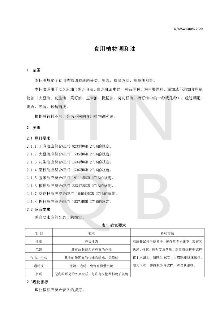 Q/BZSW 0002S-2020 标准预览