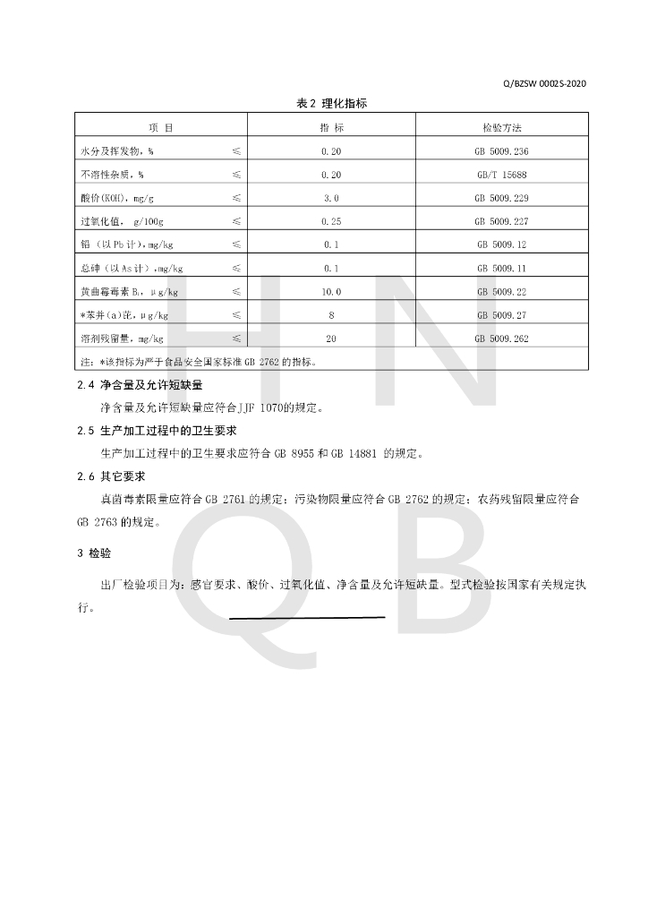 Q/BZSW 0002S-2020 标准预览