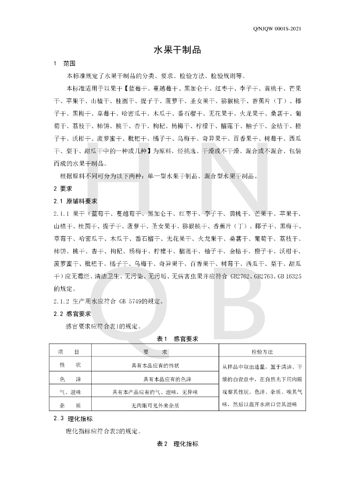 Q/NJQW 0001S-2021 标准预览