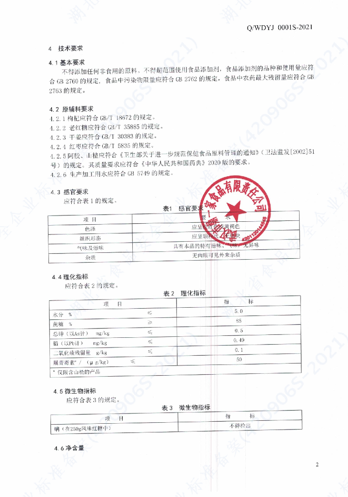 Q/WDYJ 0001S-2021 标准预览
