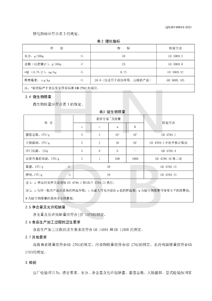 Q/LHY 0001S-2021 标准预览