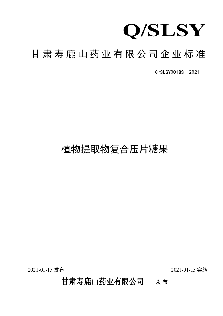 Q/SLSY 0018S-2021 标准预览