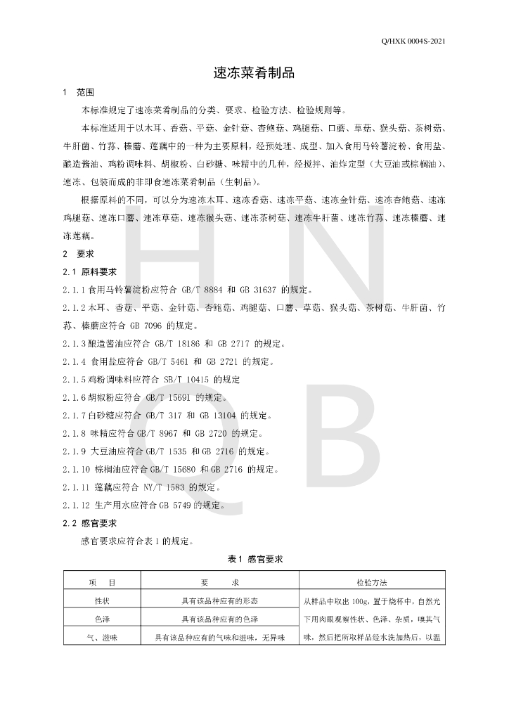 Q/HXK 0004S-2021 标准预览