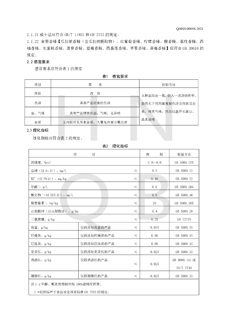 Q/HSS 0004S-2021 标准预览
