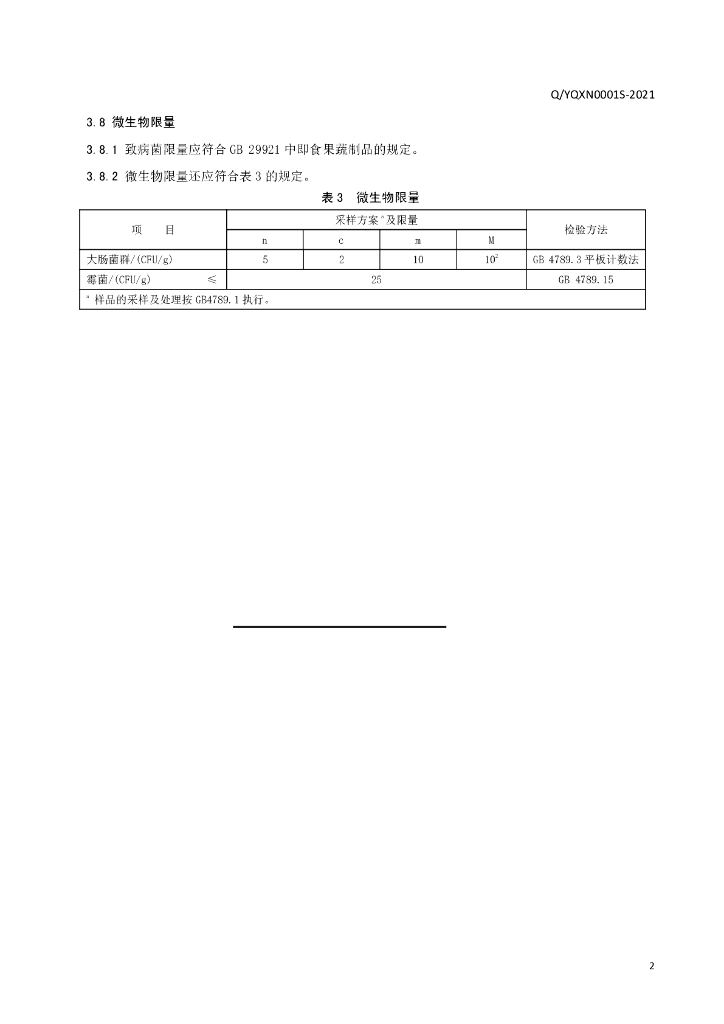 Q/YQXN 0001S-2021 标准预览