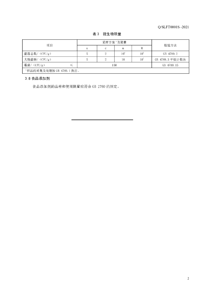 Q/SLFT 0001S-2021 标准预览