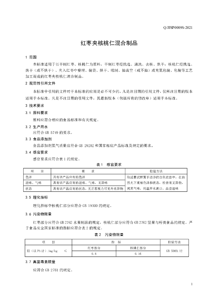 Q/JJSP 0009S-2021 标准预览