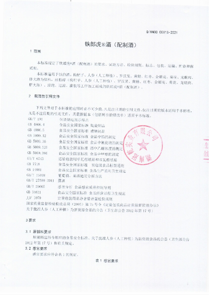 Q/HNGQ 0001S-2021 标准预览