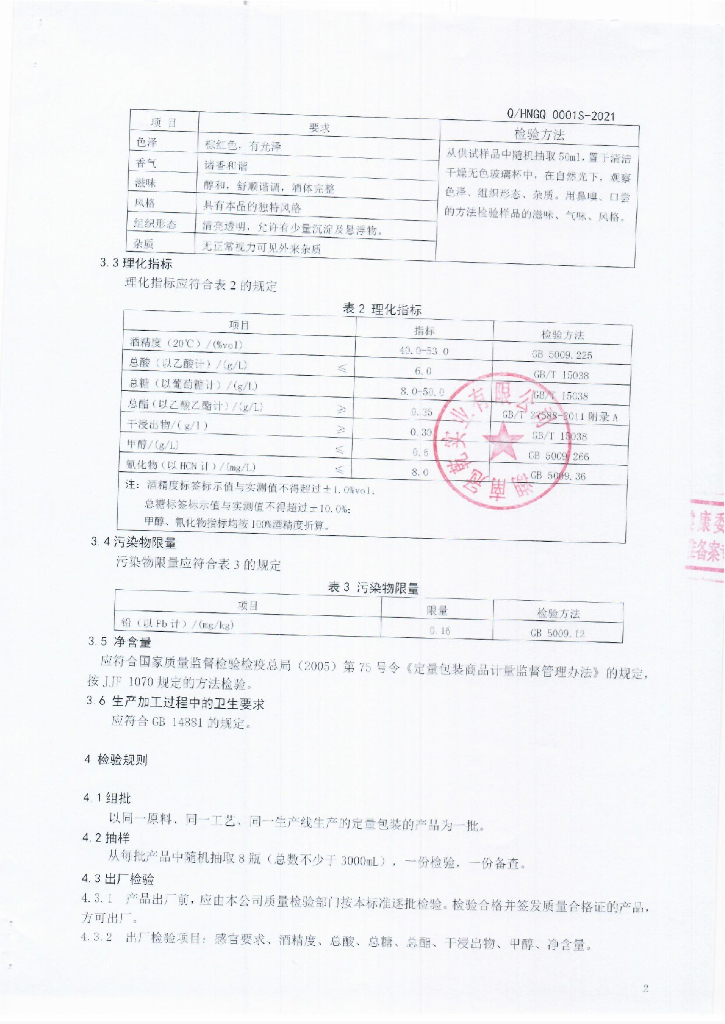 Q/HNGQ 0001S-2021 标准预览
