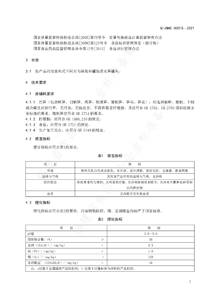 Q/JNHC 0001S-2021 标准预览