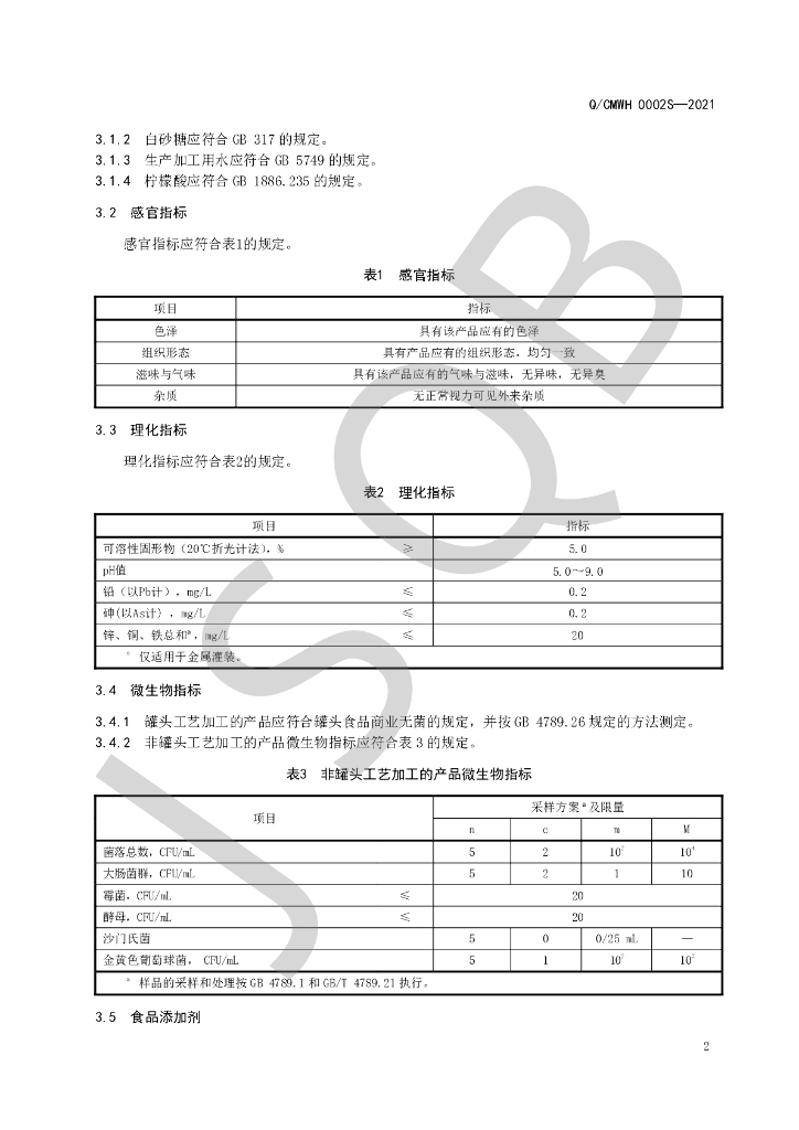 Q/CMWH 0002S-2021 标准预览
