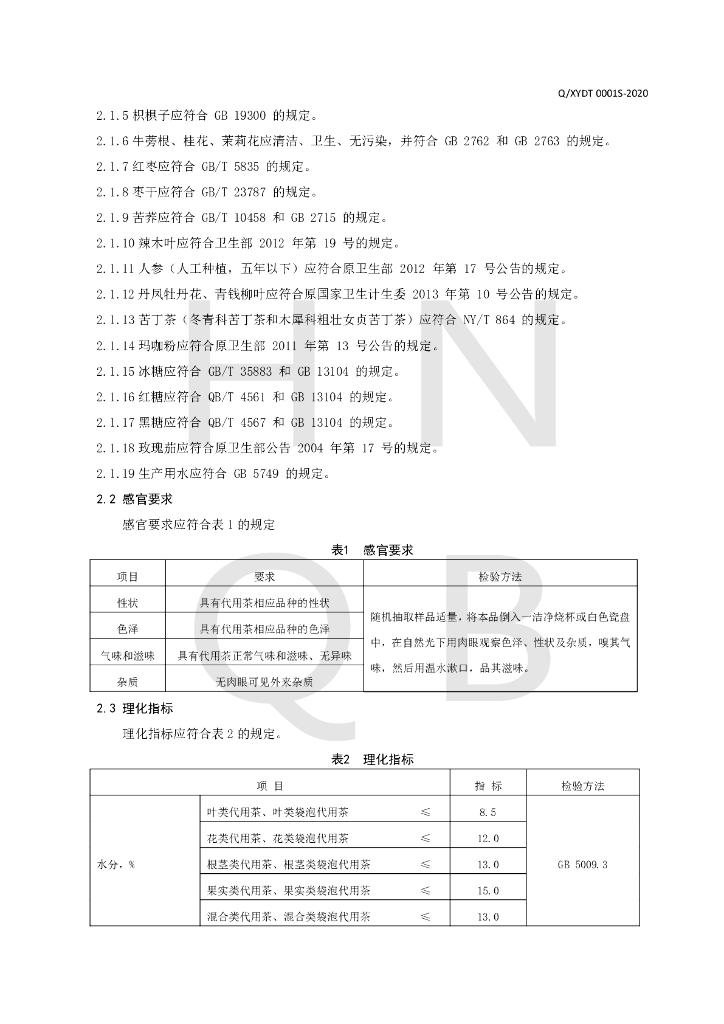 Q/XYDT 0001S-2020 标准预览